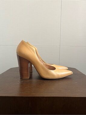 Maison Martin Margiela western Tan Leather Block Heel Pumps - size 37